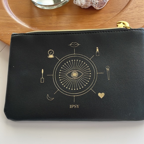 IPSY small bag, 5”X7,” black with gold accents, great condition inside and out - Picture 2 of 6